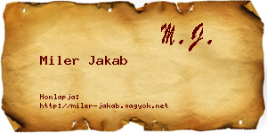 Miler Jakab névjegykártya